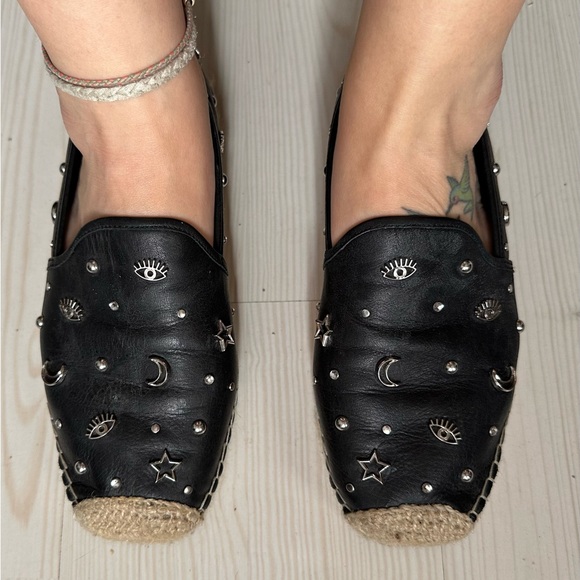 Rebecca Minkoff leather moon and stars espadrilles- 9M black (Beatriz) - Picture 4 of 7